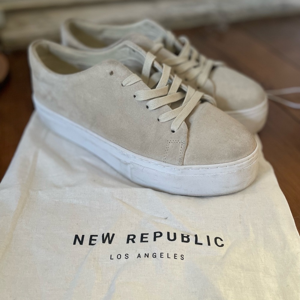 New Republic suede platform shoes